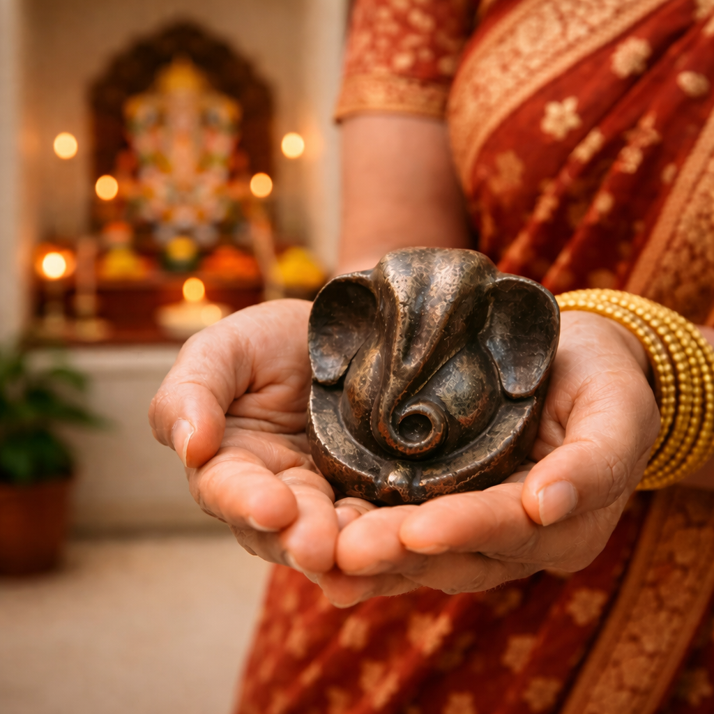Natural Pyrite Ganesh Idol