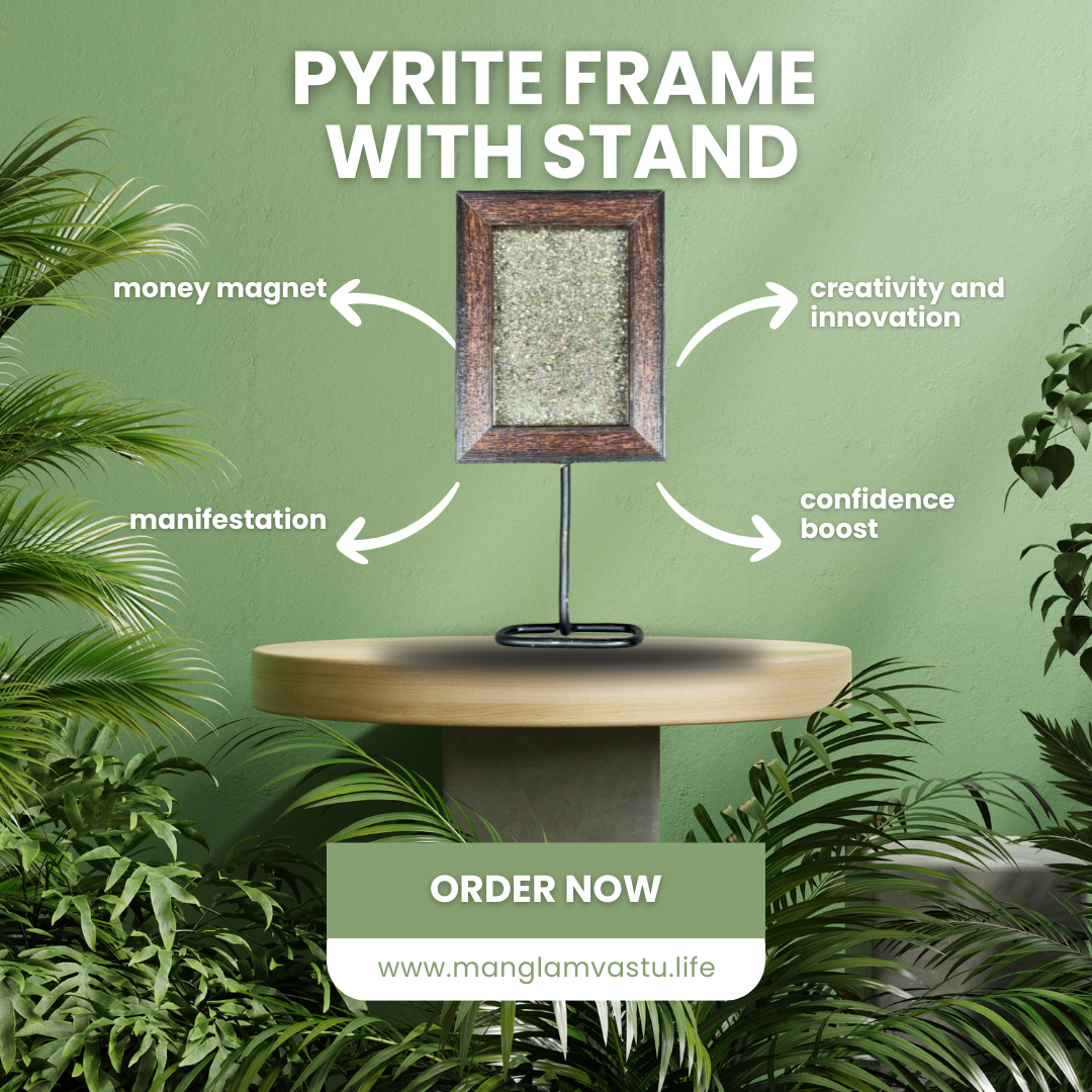 Pyrite Photo Frame for Money Attraction