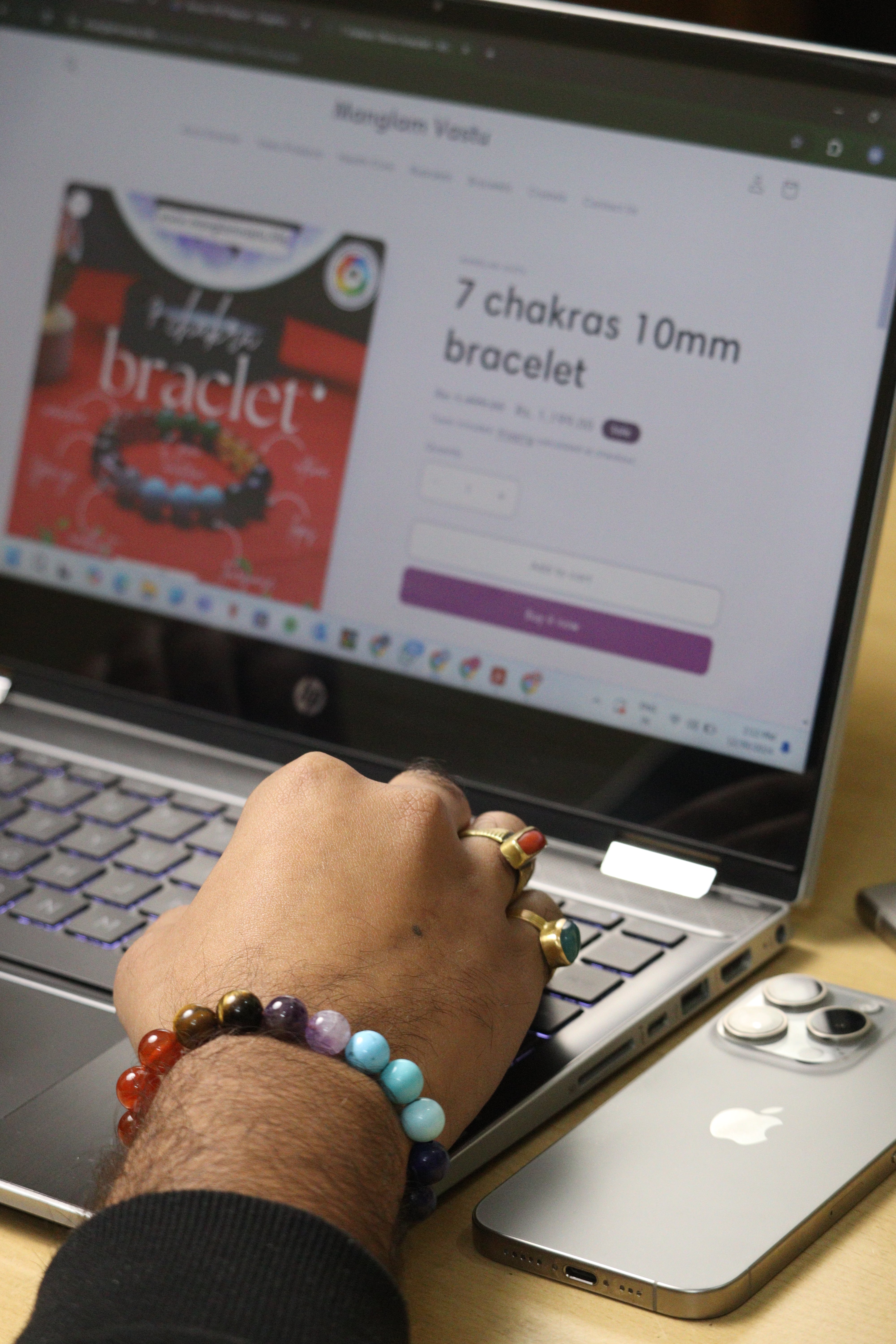 7 chakras 10mm bracelet